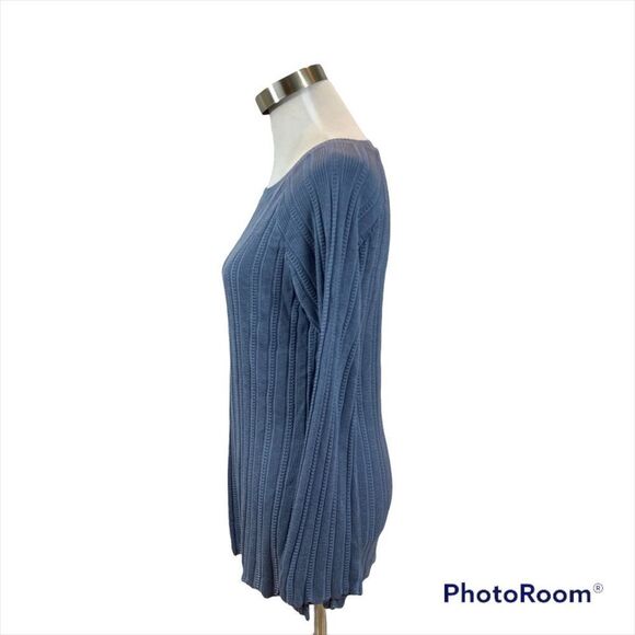 New with Tags ModCloth Open Weave Light Blue Boat Neck Sweater Size Small - Picture 7 of 11